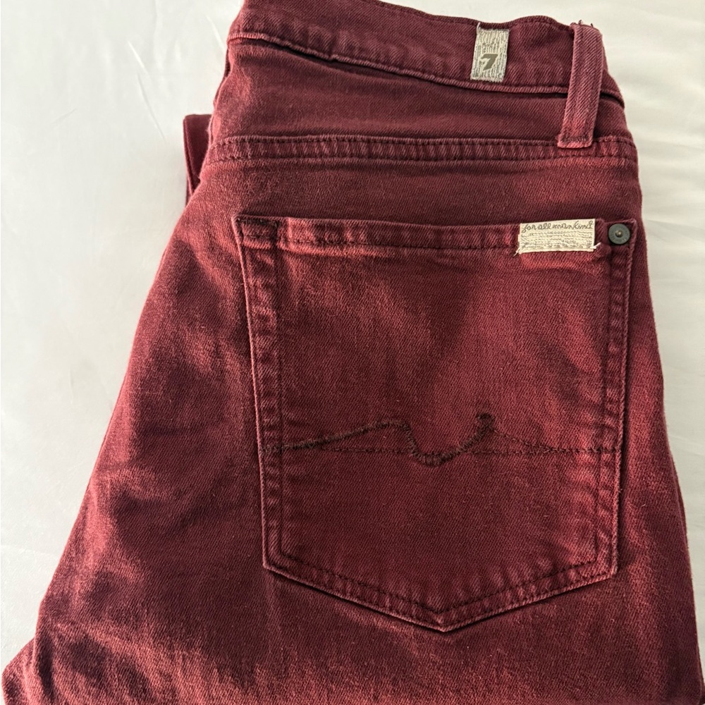 7 For All Mankind Men's Burgundy Jeans